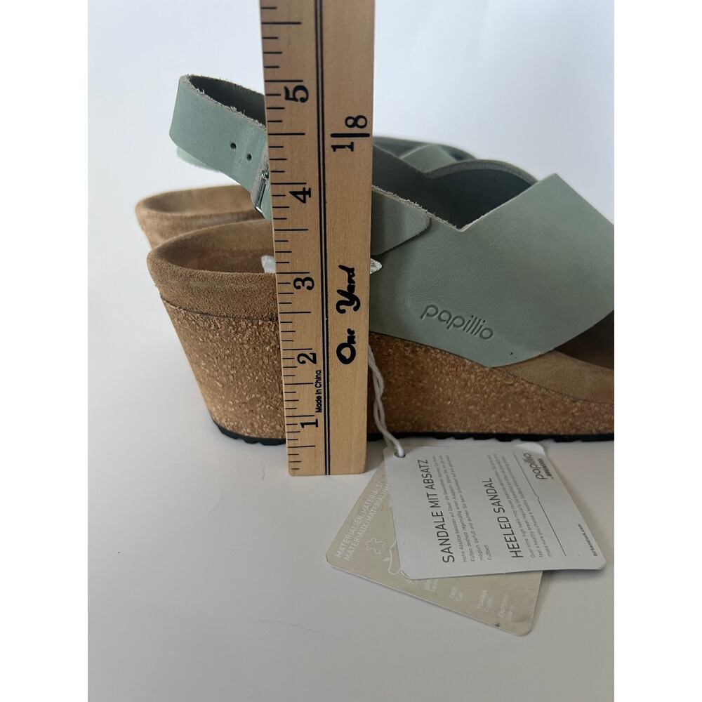 Papillio By Birkenstock Samira Nubuck Leather Sandal In Pure Sage Size 40 - Picture 10 of 11